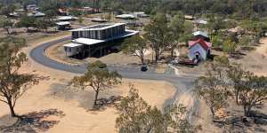 An aerial of Toomelah Multi Purpose Hall,by People Oriented Design and Kramer Ausenco. Source:https://www.peopleorienteddesign.com.au/projects-research/architecture/toomelah-multi-purpose-hall