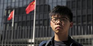 Activist Joshua Wong was arrested on suspicion of violating the national security law.