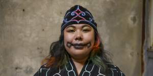 Mayunkiki feels beautiful and proud when wearing traditional Ainu face tattoos. 