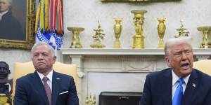 Trump hosts Jordan’s King Abdullah II in the Oval Office at the White House.