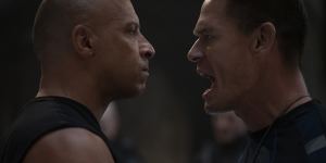 Dom (Vin Diesel) and Jakob (John Cena) in F9.
