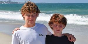 Tom,15,and Harry Linehan,13,rescued a man who had capsized in his kayak at Sorrento Beach near Hillarys. 