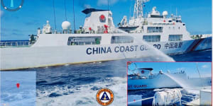 The Chinese Coast Guard allegedly used a water cannon against Philippine vessels in the South China Sea.