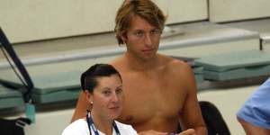 Ian Thorpe and his coach,Tracey Menzies. 
