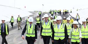 NSW Premier Dominic Perrottet and Prime Minister Scott Morrison visit the Western Sydney Airport site.
