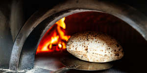 Wood-fired bread at Bar Totti's in Sydney.