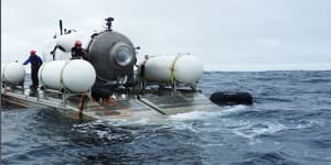 OceanGate expeditions submersible,the Titan,in the North Atlantic. 
