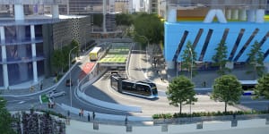 Concept images showing the planned entrance at North Quay for the Brisbane Metro Adelaide Street tunnel,not expected to be finished until May 2024.