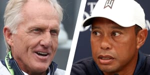 Tiger v Shark:Australian stars back Norman after Woods swipe at LIV boss