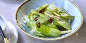 Celery and yuba (bean curd skin) salad.