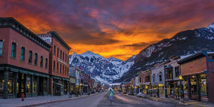 Telluride and its main street - West Colorado Avenue,with the New Sheriden Hotel on the left.