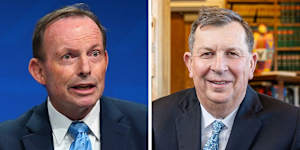 Former prime minister Tony Abbott and NSW Chief Justice Andrew Bell.
