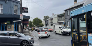 Cars and buses were brought to a crawl on local roads in Balmain on Wednesday morning.