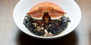 Go-to dish:Squid ink fettuccine with spanner crab.