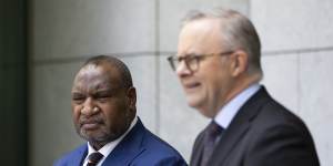 PNG Prime Minister James Marape with Prime Minister Anthony Albanese last week.