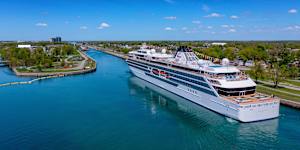 Viking Octantis on the Welland Canal between lakes Erie and Ontario.