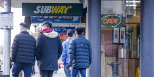The number of Subway stores around Australia is falling steadily every year. 
