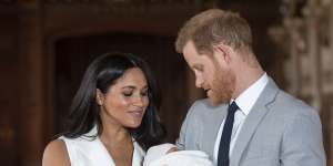 Meghan,the Duchess of Sussex and Prince Harry with their son Archie after his birth in 2019.