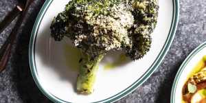 Wood-fired broccoli with seaweed butter.