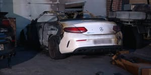 A white Mercedes has been torched twice in a few days outside a family home in Hurstville.