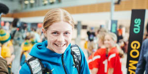 Penalty shoot-out hero Cortnee Vine arrives back in Sydney with the Matildas squad on Sunday.