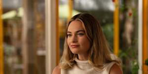 Lily James as Whitney Wolfe Herd in Swiped.