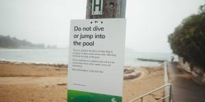 Northern Beaches Council has installed signs at Palm Beach Rockpool warning swimmers it has a leak.