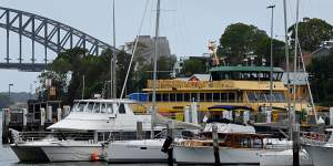 The Fairlight ferry was tied up at the Balmain shipyard on Monday after suffering a steering failure.