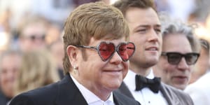 Elton John and Taron Egerton at the premiere of Rocketman in Cannes