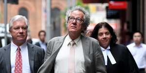 Geoffrey Rush's legal action against The Daily Telegraph is still before the court. 