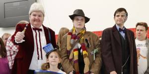 Fans at the London Doctor Who Festival 2015. Some came wearing costumes from Tom Baker's scarf to the TARDIS.