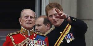 Prince Philip and Prince Harry in 2014.