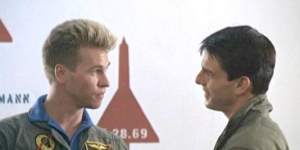 Val Kilmer as Ice Man and Tom Cruise in Top Gun.