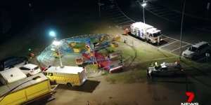 An aerial view of the Cha Cha ride at the Rye Carnival on Monday.