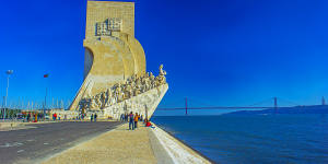 Waterfront in winter – “Monument to the Discoveries” in Belem,Lisbon.