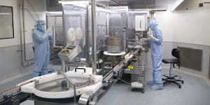 The CSL facility in Melbourne is manufacturing Oxford-AstraZeneca’s COVID-19 vaccine. 