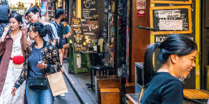 Iconic Melbourne laneway Centre Place:the city is reinventing itself as a destination for entertainment and a place to live.