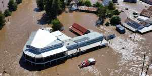 Dozens of people were rescued from rising floodwaters in the town of Eugowra on Monday.