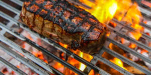 Wood-grilled steak at Longhorn Saloon.