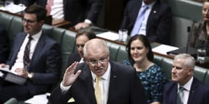 Prime Minister Scott Morrison in question time on Wednesday.