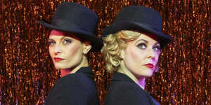 The vacuous characters that razzle-dazzled the world:Velma Kelly (Zoe Ventoura) and Roxie Hart (Lucy Maunder).
