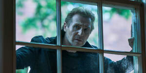 Liam Neeson as Travis Block,an off-the-books FBI agent,in the thriller<i>Blacklight</i>,which was shot in Australia during COVID. 