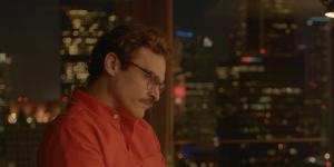 Joaquin Phoenix falls in love with his AI assistant in the 2013 romantic drama Her.