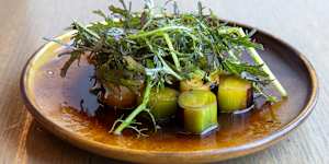 Char-grilled leeks at Robata
