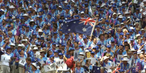 Voluneteering on the decline ... Sydney salutes its volunteer army after the Sydney Olympics.