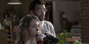Sydney Sweeney and Justice Smith get sucked into snooping on their neighbours in The Voyeurs.