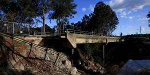 Cobbitty bridge has been closed after flood damage.
