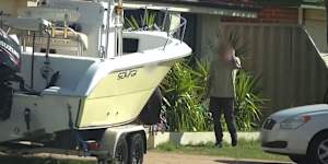 The sniper shooter arriving at David Pye’s home as captured by police covert operations.
