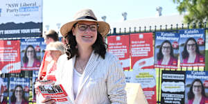 Labor candidate Katelin McInerney cast her vote at Mount Terry Public School.
