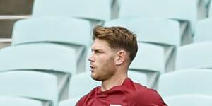 Taylor Adams trains away from the Swans’ main group at the SCG on Tuesday.